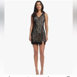 Dress The Population Sleeveless Lace Bodycon Mini Dress With Stretch Medium NWT